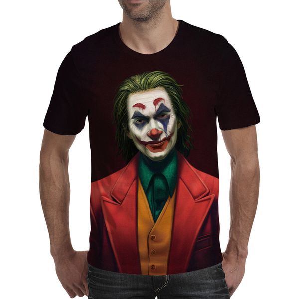 

men/women 3d printed tshirt new sale clown the joker face fashion terror t-shirts cool character harajuku clothing q1219, White;black