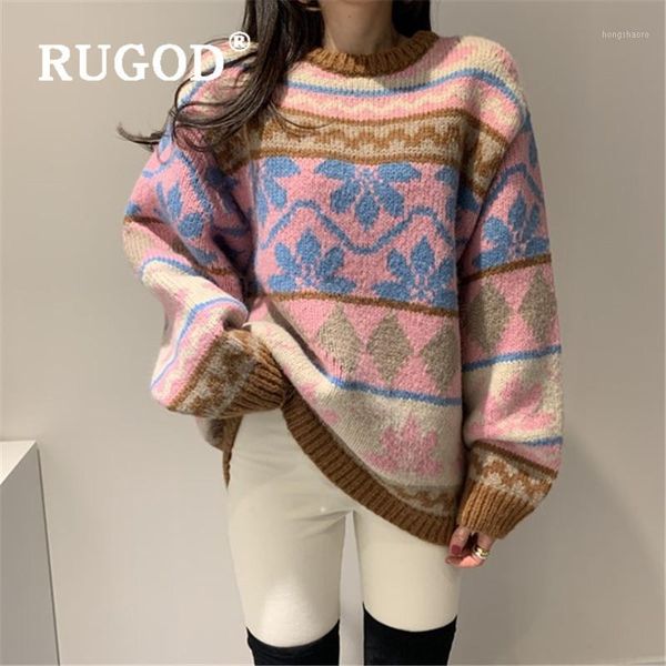 

rugod color block sweater fuzzy pullover mohair jumper winter for women knitwear loose korean style womens sweaters 20191, White;black