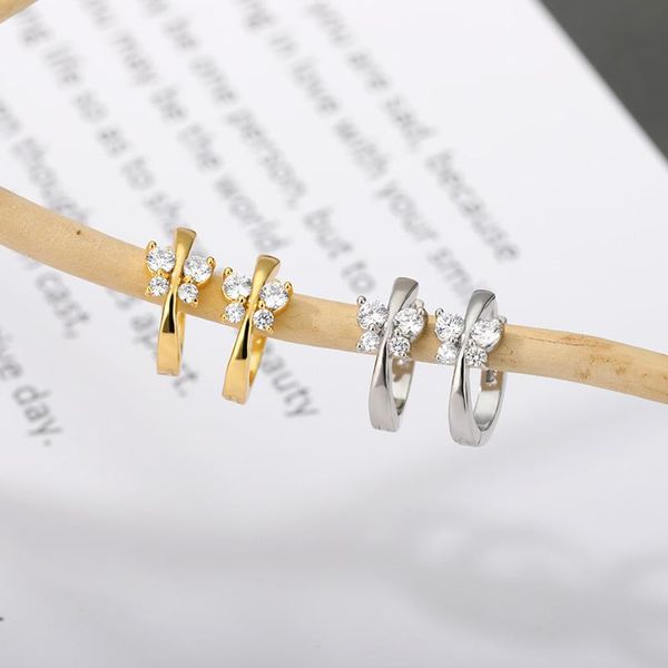 

hoop & huggie exquisite butterfly earrings for women gold color stainless steel earring cute zircon ear rings korean jewelry pendientes, Golden;silver