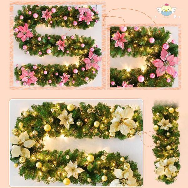 

christmas decorations 2.7m simulation garland rattan with led light xmas party hanging decoration ornament for home1