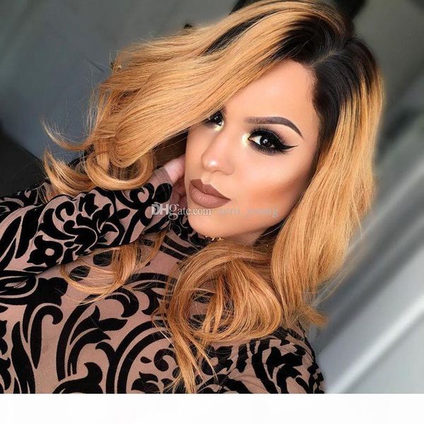 

#1bt#27 peruvian lace front human hair wigs with baby hair 150% density remy body wave lace wig pre plucked bleached knots, Black;brown