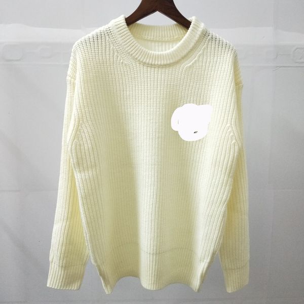 

1105 2020 autumn crew neck long sleeve panelled sweater fashion sweater white black luxury sweater jianyi
