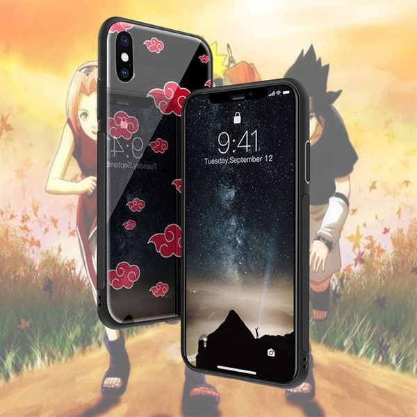 

japan anime customized dign case shockproof glass light back cover protective mobile naruto phone case