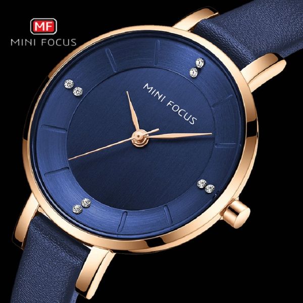 

minifocus elegant simple watches ladies luxury japan import quartz movement crystal watch dress genuine leather bracelet clock, Slivery;brown