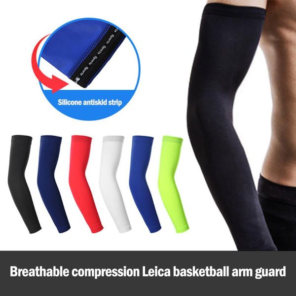 

elbow & knee pads worthwhile sports arm compression sleeve basketball cycling warmer summer running uv protection volleyball sunscreen bands, Black;gray