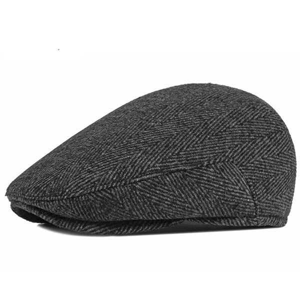 

fibonacci winter caps wool blended newsboy cap retro middle aged old age cabbie ivy striped beret dad hats for men flat caps 201216, Blue;gray