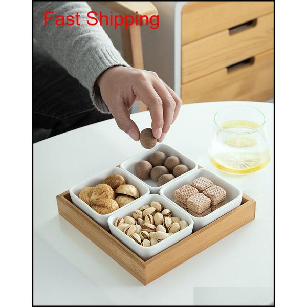 

ceramic sauce snacks dish divided dipping bowl tray connt storage platter bamboo wood box for kitchen spices v qyltmw bde_luck