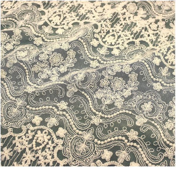 

fashion new 135cm wide 1yard/lot nylon lace fabric embroidery lace cloth material sewing access jlldym