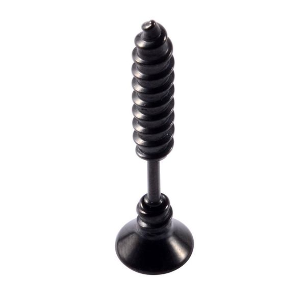 

1pc surgical steel 16g cone labret lip bar ring screw shape ear cartilage tragus helix piercing ball earrings piercing jewelry q sqchfk, Silver