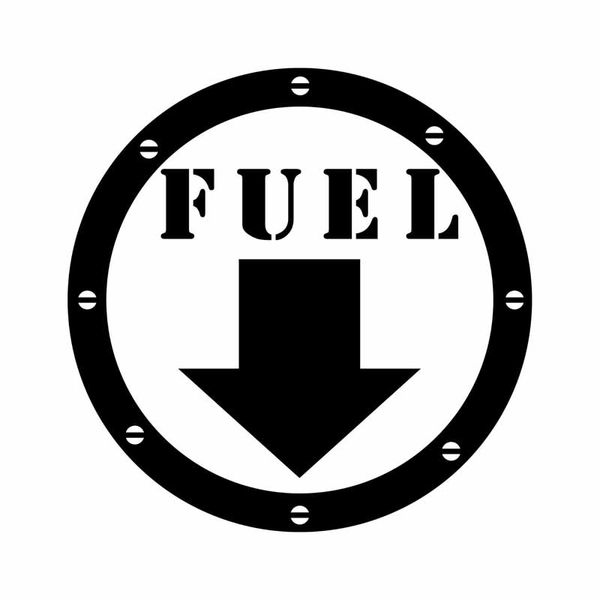 

12cm*12cm fuel door gas tank cover vinyl decals car stickers black/silver c3-0736