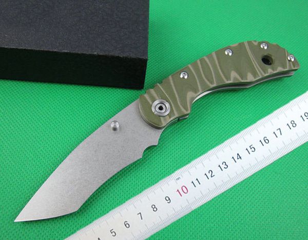 1 шт. Высококачественная выживание выживания складной нож D2 60HRC SATIN + Stonewash Finith Blade TC4 Титановый сплав ручки ножи с розничной коробкой