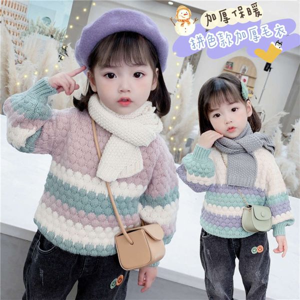 

clothing huzhou zhili autumn and winter girls' round neck t-shirt fashion korean baby pullover children's sweater, Blue