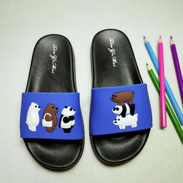 

summer children's 2021 new girls' slippers home bathroom thick bottom wear ristant boys' beach sandal, Black;red