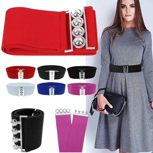 

9 стилей моды женские ремни sexy easy пряжка упругие cinch пояса широкие stretch waistband застежка пряжка дамы модные ремни, Black;brown