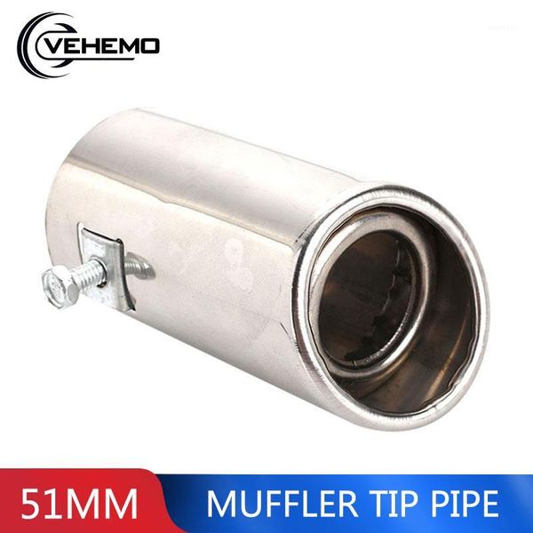 

vehemo diameter 51mm muffler tip pipe exhaust tail vehicle car tail pipe auto exhaust stainless steel muffler1