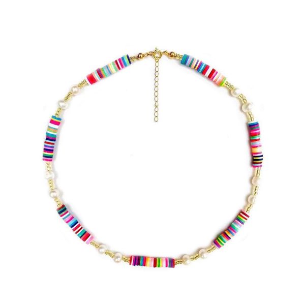 

chokers 2021 winter style color silicone natural pearl necklace fashion mix for women exquisite wild clothing accessories christmas, Golden;silver