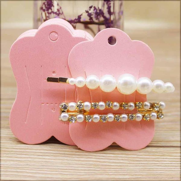 

50pc новые cute форма фиолетовый розовый крафт ювелирные изделия пакет волос заколка карты мраморности дизайн шпилька card tag wmtacl fivega