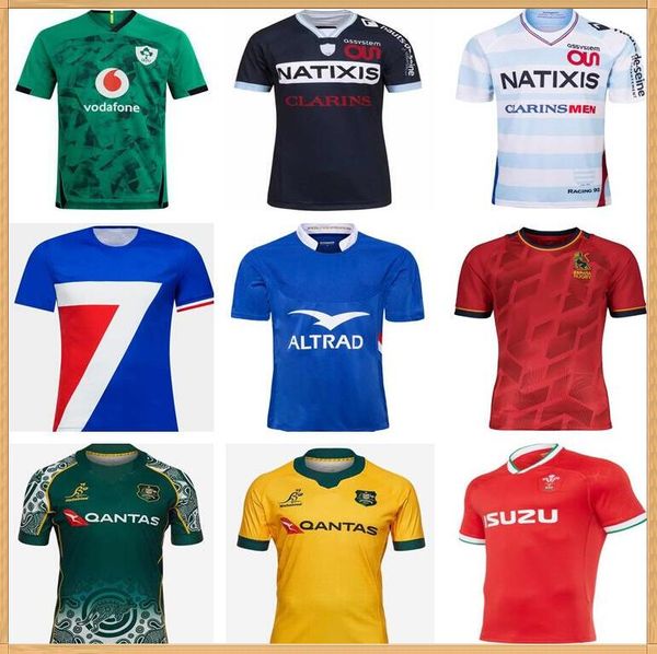 

2020 racing 92 rugby jersey rugby shirt 2019 2020 france rugby ireland spain wales australia training jersey, Black;gray