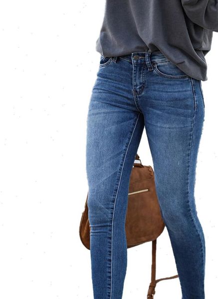 

womens skinny jeans fashion casual elastic slim denim jeans ankle length pencil pants s 2xl drop shipping, Blue