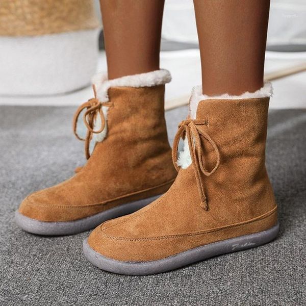 

boots 2021 women winter ankle for shoes female snow botas mujer warm plush woman plus size 431, Black