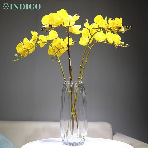 

5pcs/lot yellow phalaenopsis butterfly orchid 3d printing petals real touch artificial wedding flower floral party ing