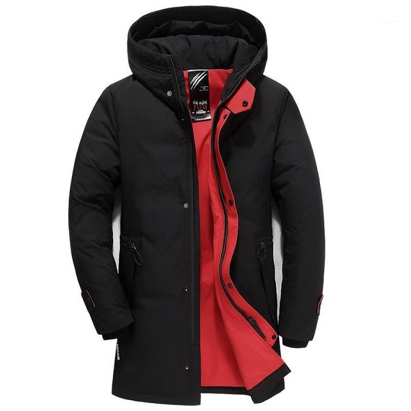 

down jacket men 2019 winter new down jacket fashion casual hooded thick warm 90% white duck coat plus size 6xl1, Black