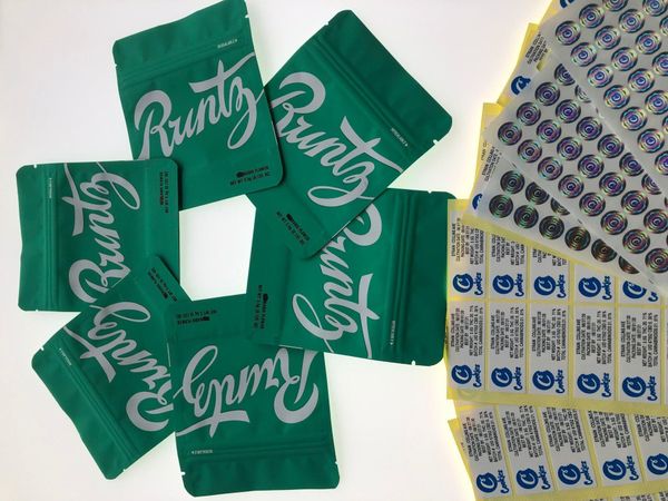 

3.5-7g назад голограмма runtz защита от детей и мешок edibles зеленый упаковка матф наклейки упаковка этикетка 3.5gram розничная сумка майла