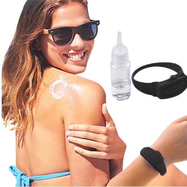 

belts hand sanitizer dispensing portable black bracelet wristband dispenser easy to clean hands fd, Black;brown