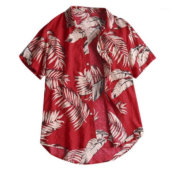 

fashion men's shirts hawaiian shirt 2020 casual button printing beach dress shirt short sleeve blouse camisa masculina1, White;black