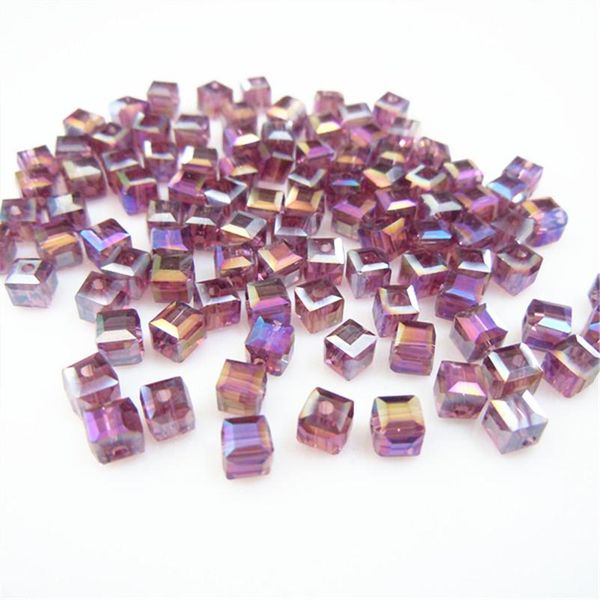 

isywaka 100pcs cube 4 мм черный цвет квадрат австрия хрустальные бусины стеклянные бусины свободные разные бусины для diy ювелирные изделия