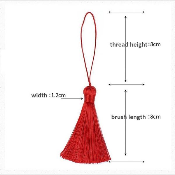 

10pcs 8cm tassel brush pendant accessories for diy earrings jewelry making silk satin tassel handmade crafts findings supplier h qylvnk