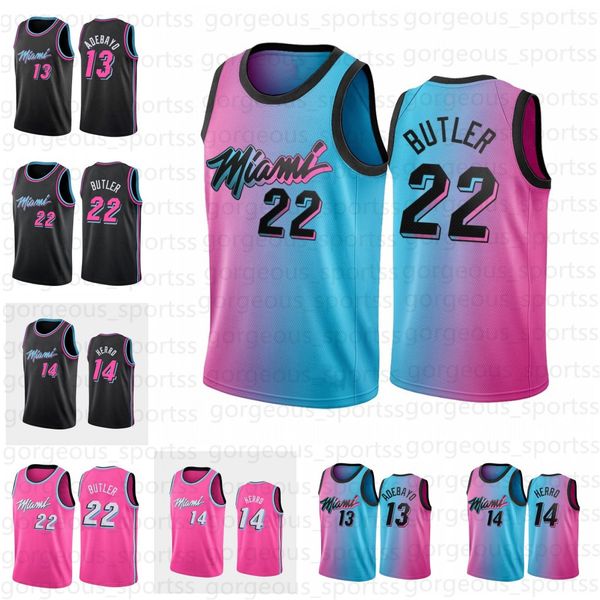 

tyler 14 herro bam 13 jimmy 22 butler 2021 new basketball jersey adebayo 55 dwayne dwyane 3 wade goran 7 dragic black blue white, Black;red