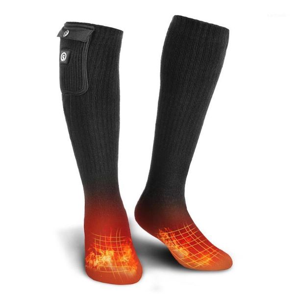 

electic heated sock breathable cotton far infrared thermal heating socks for winter warm1, Black