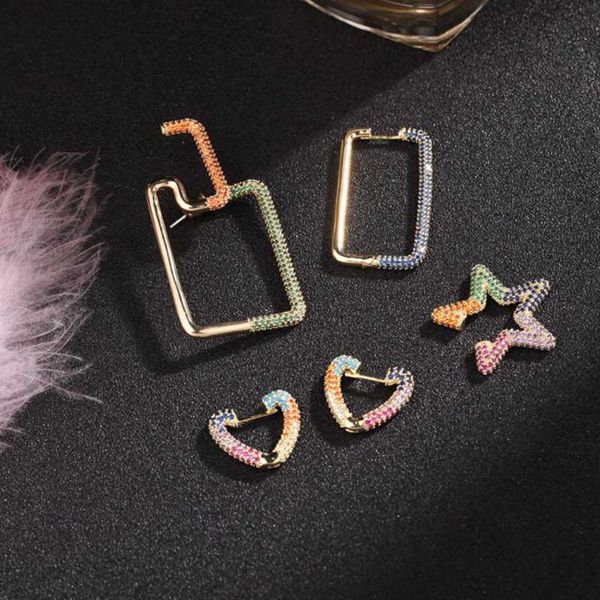 

heart-shaped star geometric color love earrings holiday gifts gold color love shiny rhinestone small earring gift, Silver