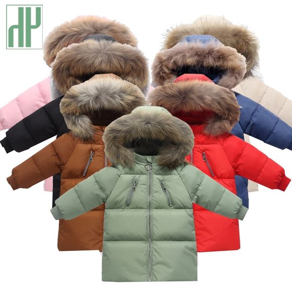 

kids winter jacket boys girls fur parka warm jacket children clothing hoodie outerwear coat baby clothes down jackets snowsuit y200901, Blue;gray