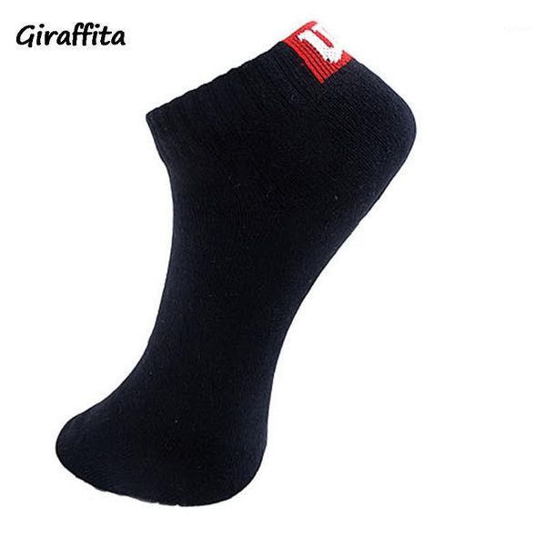 

giraffita casual men socks cotton boat socks towel bottom short tube concise fashion design1, Black