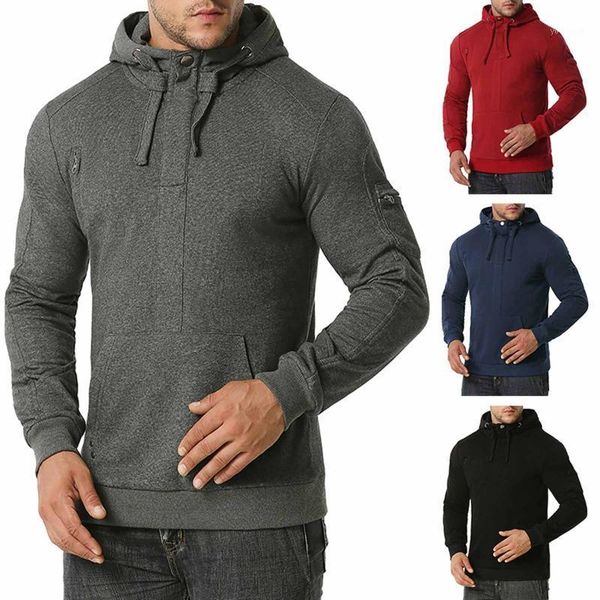 

men's velvet zipper pullover long sleeve hoodies sweatshirts solid color fashion casual male blouse1, Black