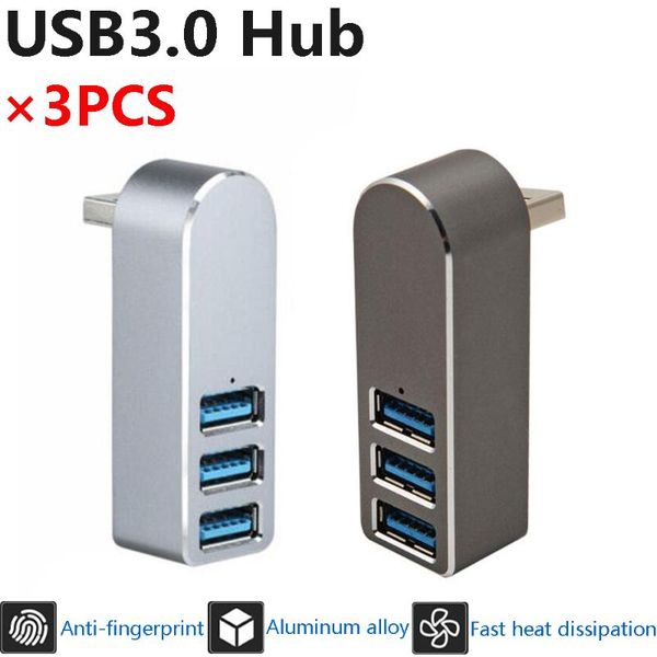 

3pcs] usb hub 3.0 usb splitter 3 ports high compatibility aluminum alloy shell high speed 3.0 hub compatible usb2.0