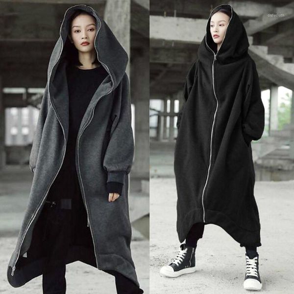 

women hooded coats jackets 2020 plus size female long sleeve zip long jackets ladies winter outerwear thin windbreakers1, Black;brown