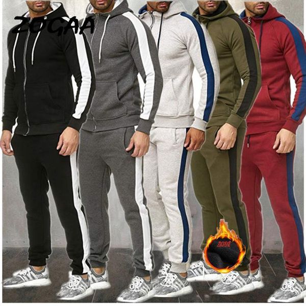 

zogaa 2020 new sports suit large size men's trend color matching casual suit crossover sports men, Gray