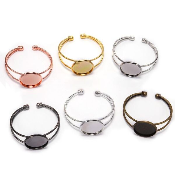 

18 20 25mm gold bangle cabochon base cuff bracelet blank tray bezels setting cabochon supplies for jewelry making finding f bbyuzk, Black