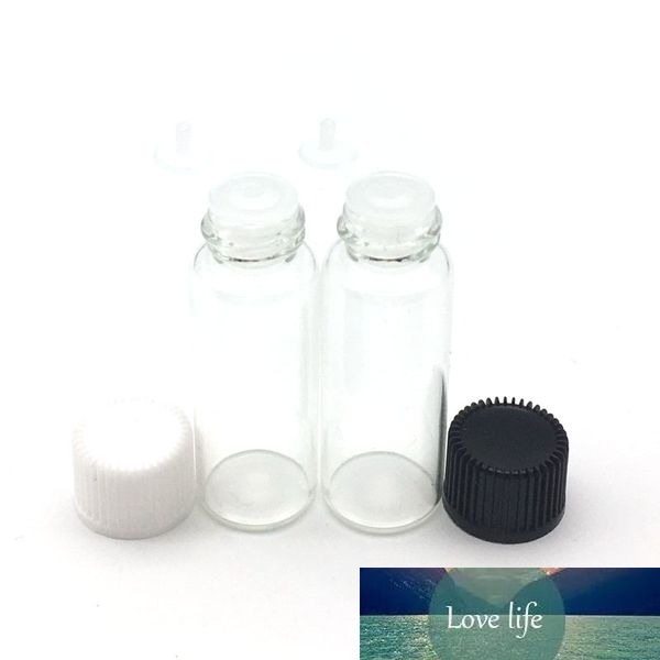5pcs 5ml Mini flacone di vetro per olio essenziale trasparente con fiale per campioni di tappo siamese riduttore orifizio