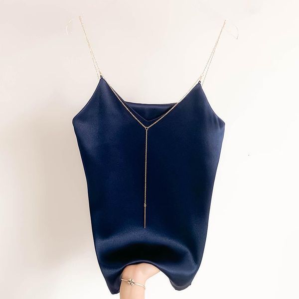 

crop women yellow hardware sling tank vest bare midriff sleeveless t shirt solid summer beach brat bralette 2021, White