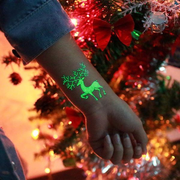 

christmas decorations 1pc party decoration luminous temporary tattoo stickers carnival year decor decorations1
