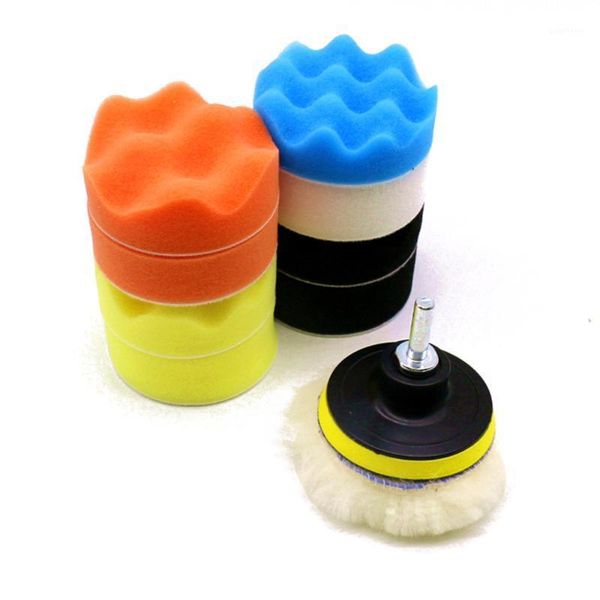 

11pcs 3" waffle buffer polishing pad set for car polisher1