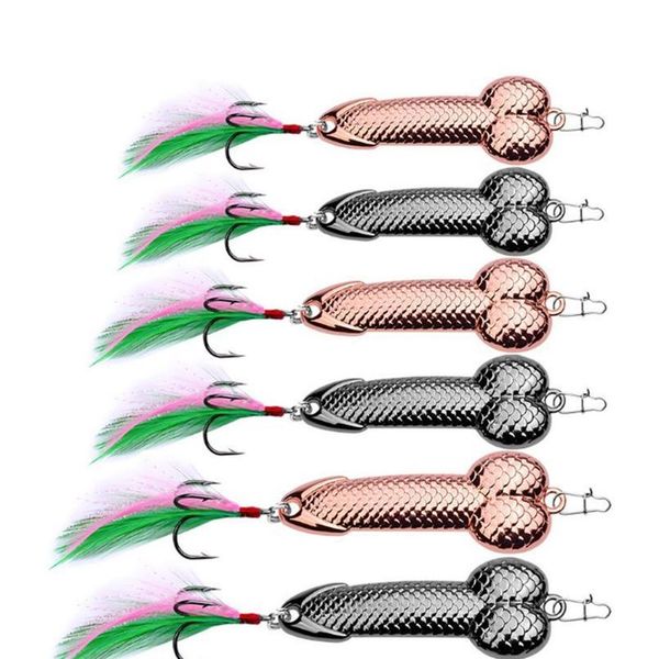 

1pcs metal spoon lure 3g -36g black rose gold metal sequins with feather hard lure for bass pike carp qyljvz
