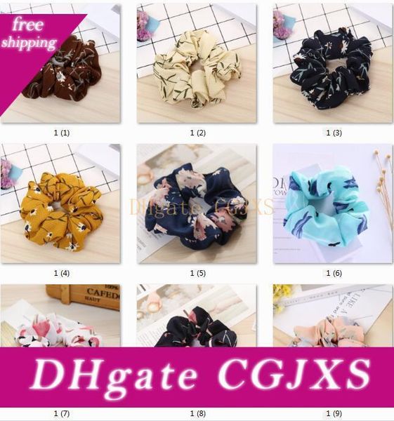 

tie floral flamingo solid houndstooth design women accesorios scrunchie ponytail holder rope scrunchy basic hair band 20
