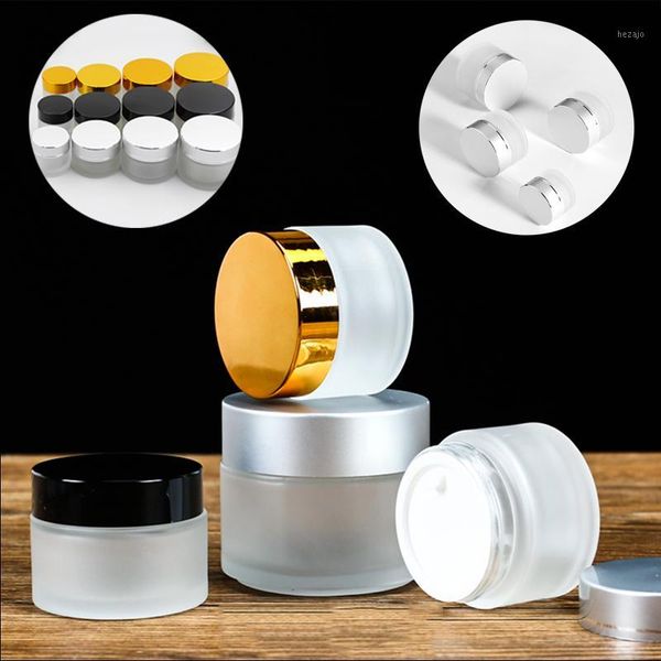 

storage bottles & jars 10pcs 5g 10g 20g 30g 50g frosted glass refillable empty cosmetic jar gel pot eye shadow face cream container1