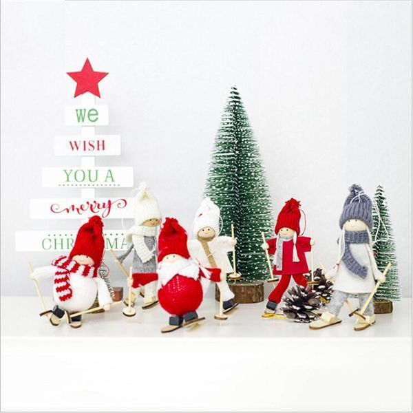 

christmas decorations creative kawaii ski pendant tree decoration for home xmas cute doll party kids gift1