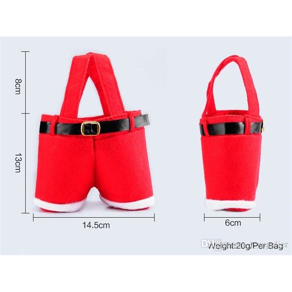 

gr6jcandy merry bottle wine bag treat santa claus suspender pants trousers decor christmas gift bags c090